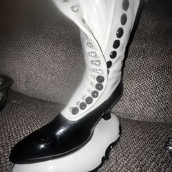 large Victorian ceramic boot base