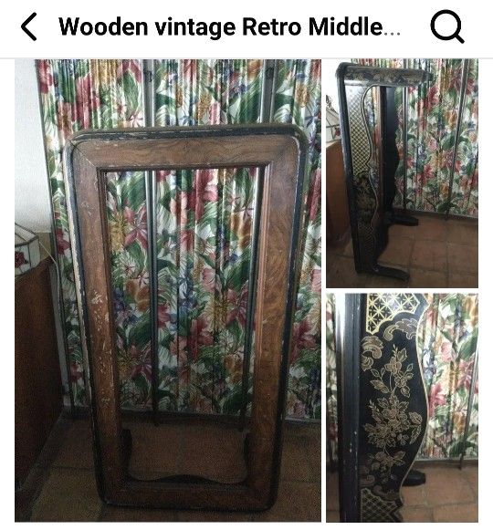 Vintage Wooden Coffee Table Without Glass Top