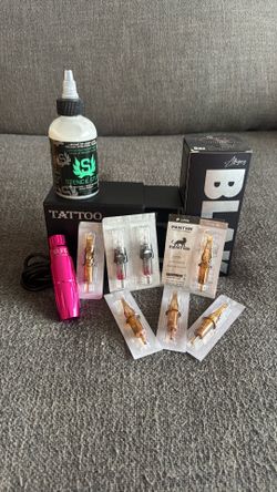 Tattoo Pen Bundle – Pen, Premium Cartridges, Allegory Ink & Supplies