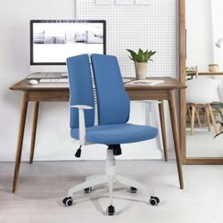Homy Casa SORIS LIGHT BLUE Office Chair "23.23'' W x 22.83'' D x 37.8-41.7'' H" Ergonomic Task Seating