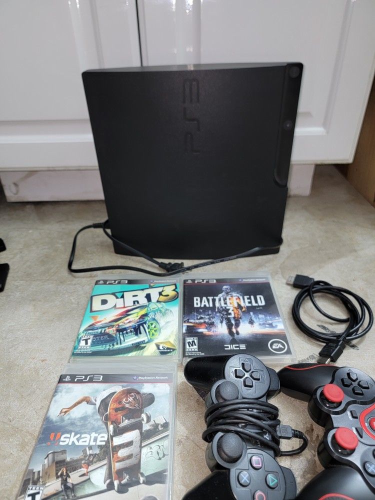 PS3 With Controllers And Games