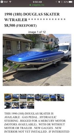 18 ft douglas skater hull. And trailer 1500