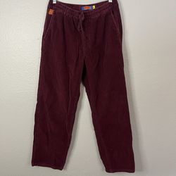 Empyre Skate Pants Mens Red Maroon Corduroy Chino Straight Skateboard - Sz S