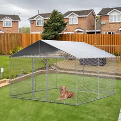 Heavy Duty Dog Kennel for Large Dogs, Outdoor Playpen with Waterproof Canopy Enclosure