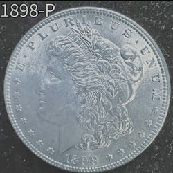 1898-P Morgan Silver Dollar; Choice MS, Full Feathering, Outstanding Piece.
