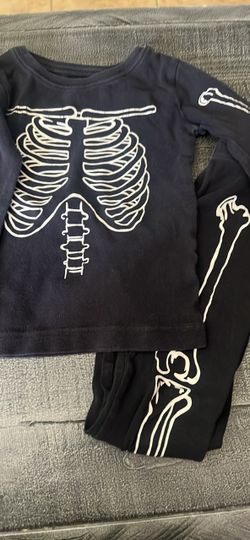 Kids Skeleton Halloween Pajama Set Size 4t