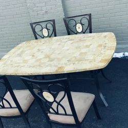 Marble Kitchen table with 4 chairs