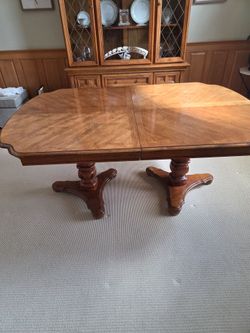 Double pedestal dining table