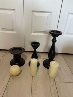 Candle holders with candles