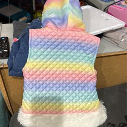 Toddlers Pastel Rainbow Puffer Vest