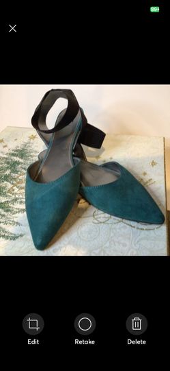 WORTHINGTON Green Suede Flats