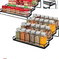 Expandable 4 Tier Seasoning Organizer Rack Seasoning Bottle Holder For Kitchen Bathroom Stable Metal Frame Separable Seasoning Step Display Shelf For 