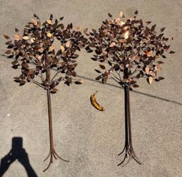Signed vintage Curtis Jere copper mid century modern wall tree decor
