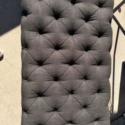Grey Quilted Ottoman 