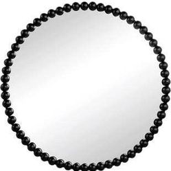 New Circle Mirror Wall Decor - 32" Bathroom Mirror with Metal Beaded Frame Large Round Mirror Home