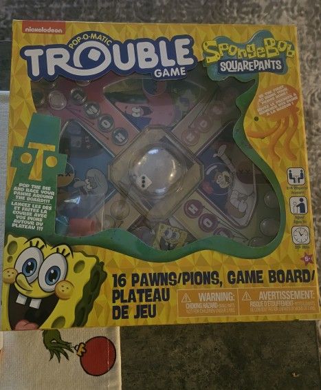 SpongeBob SquarePants Trouble Pop‑O‑Matic Board Game (Brand New Sealed)