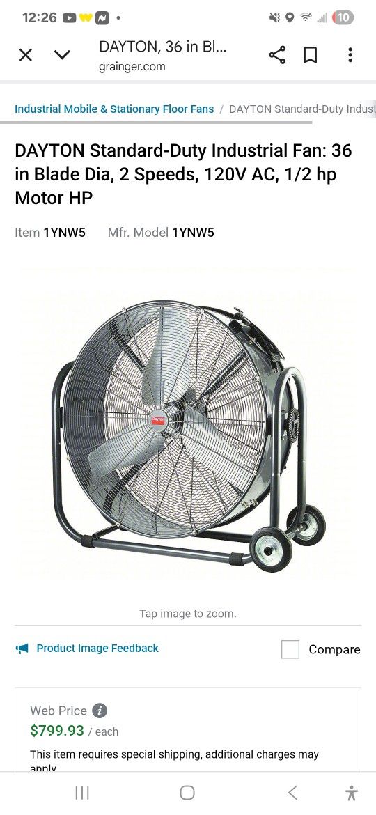 Dayton 36in Diameter Industrial Fan