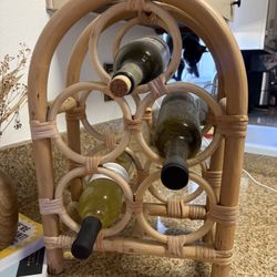 Rattan Wine Rack Boho