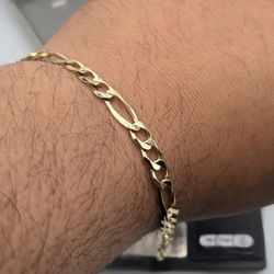 Solid 14kt Gold Figuro Link Bracelet Esclava Figuro De Oro 14kt Solido