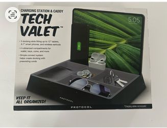 tech valet charging organizer with device docking