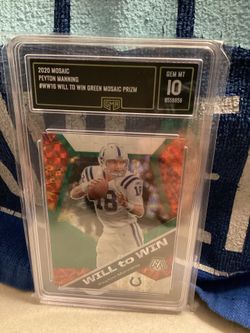 2020 Mosaic #WW16 Will to Win Green Mosaic Prizm Peyton Manning Gen. Mint 10