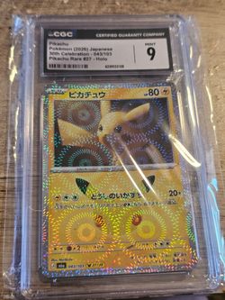 Pikachu Holo CGC 9 Japanese 30th Celebration 043/103