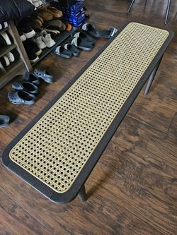 Black Rattan Bench