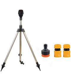 360-Degree Garden Automatic Rotating Sprinkler Stainless Steel Tripod Set Irrigation Stand Water Jet Garden