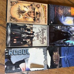 Take all VHS 6pcs  Tested  Waterworld Matrix Independece day  Robocop  adams family values  Indiana Jones