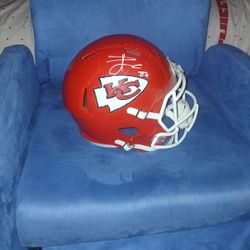 Autographed Cheifs Helmet By Travis Kelce