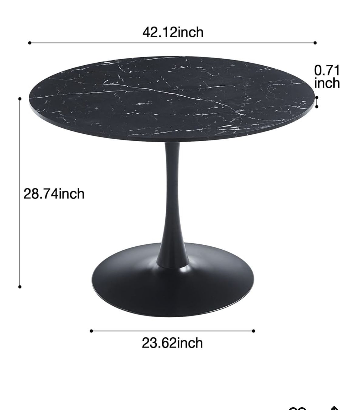 Faux Marble Round Pedestal Table