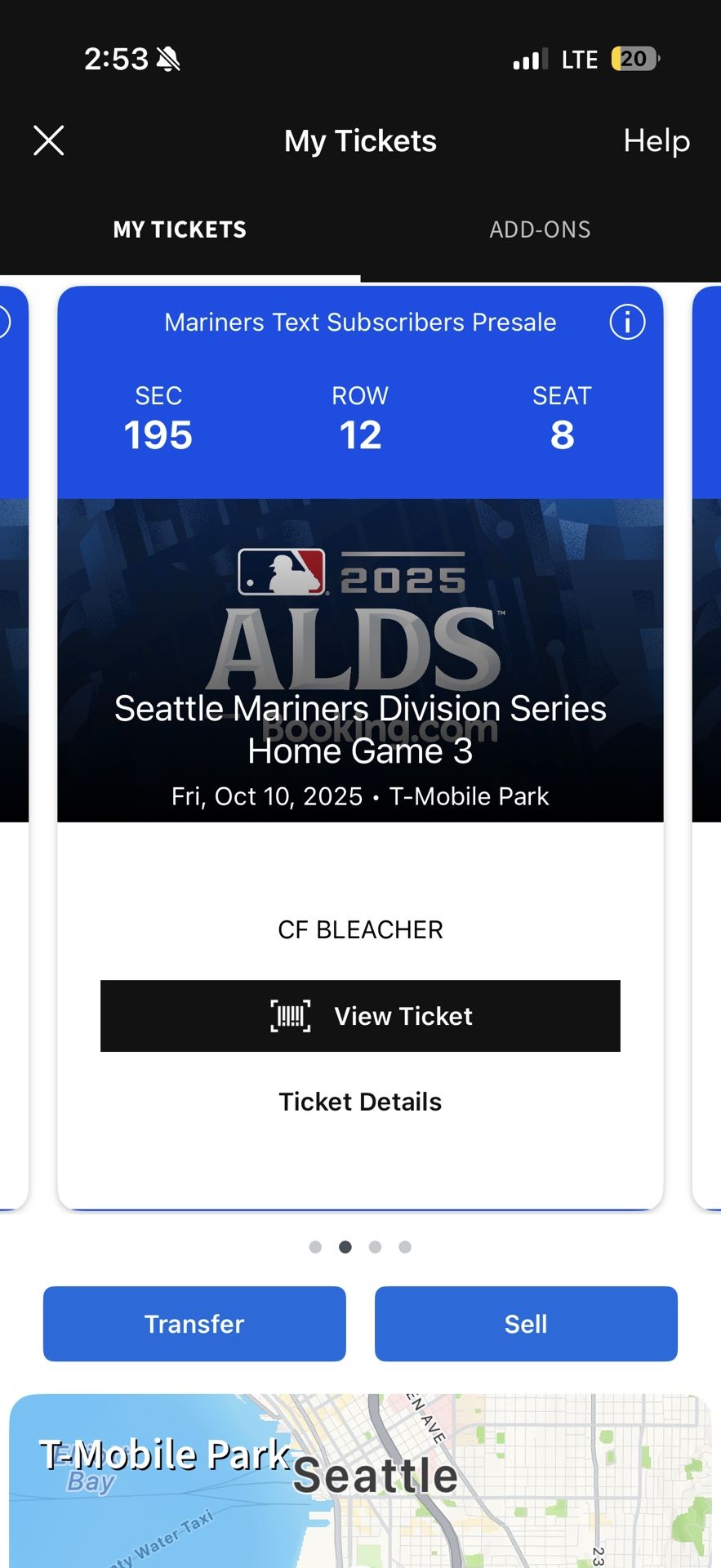 2 Tickets To ALDS Game 5