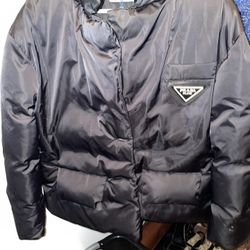 Prada Puffer Jersey Coat New With Tags