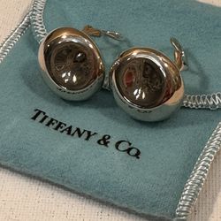 Vintage Tiffany & Co. Elsa Peretti Sterling Large 3/4" Round Clip Earrings 