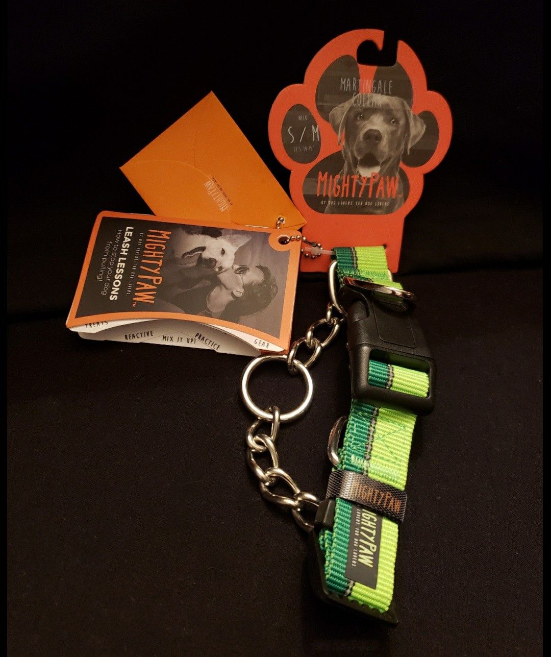 🔥 DIABLA'z - NEW UNUSED - Green S/M Stainless Steel Martingale Style Dog Chain Collar