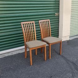 Vintage Danish Skovby Cherry Wood Dining Chairs (2) Scandinavian Mid Century Made in Denmark