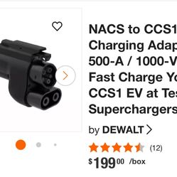 NACS to CCS1 Fast Charging Adapter, 500-A / 1000-Volt, Fast Charge Your CCS1 EV at Tesla Superchargers