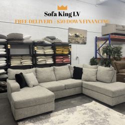 Free Delivery* Like New Gray “U” Shape Sectional Sofa! 