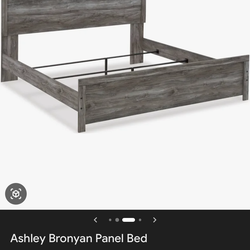King size Grey wooden bed frame