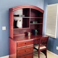 Solid Cherry Wood Desk, Hutch and Chair 