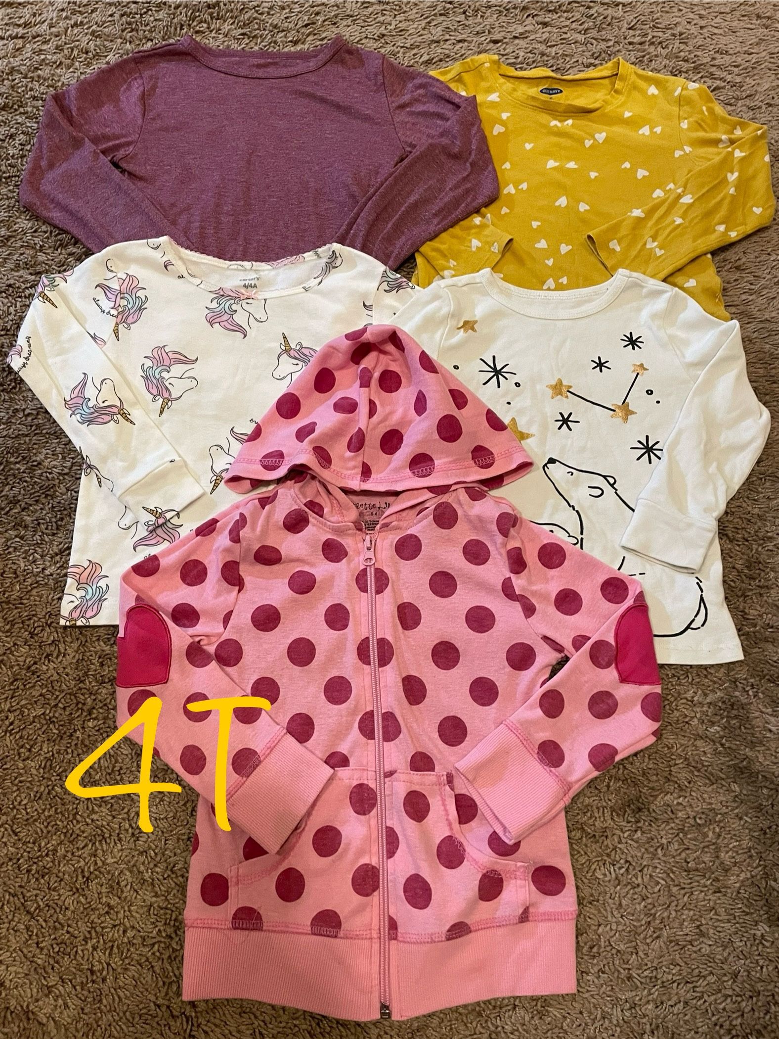 Winter/fall Girl Clothes, Long Sleeve Shirts, Hoodie Size 4T