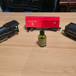 Marx #1666 VTag Locomotive O GAUGE B & O Freight Slope Tender Smoke Liquid Lot