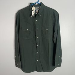 Reyn Spooner End YD Long Sleeve Flap Pocket Button Down Shirt Mens Medium Green