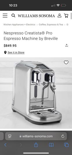 Nespresso Creatista Pro Espresso By Breville
