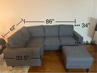 Cozey Altus Sectional Couch w/ Ottoman