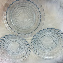 Vintage Anchor Hocking Bubble – Sapphire Blue – Set of 3 Salad Bowls – 8”