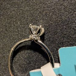 Diamond Moissanite Ring on Sterling silver