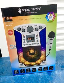 Karaoke Singing Machine Bluetooth Karaoke System, LED Lights & Microphone.