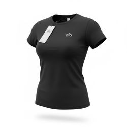 Alo Crewneck Yoga tshirt Black only 2 sizes left S & L