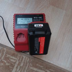18V 9.0 Ah Batteri Replacement for Milwaukee m18 battery + 48-59-1812 And m18 Multi Voltage Charger kit